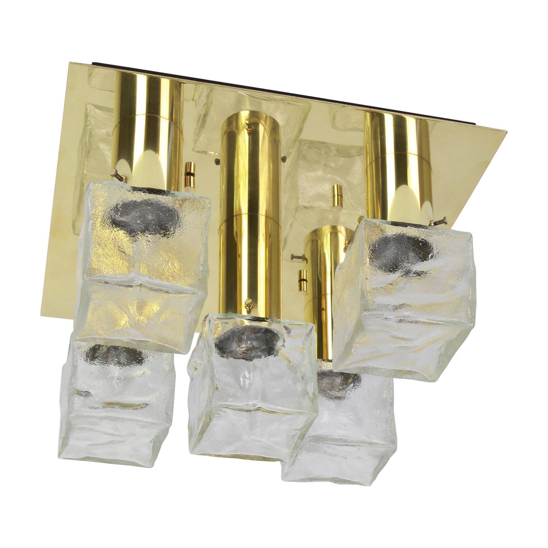 Large frosted glass ceiling light by Murano, Kalmar, Austria, 1960s.