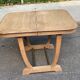 Art Deco extendable dining table with a central pedestal, stripped, made of solid oak 193.