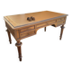Double-sided flat desk in Louis XVI style made of mahogany and leather.