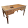 Double-sided flat desk in Louis XVI style made of mahogany and leather.