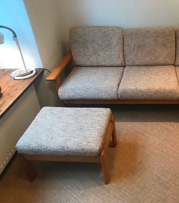 Relax armchair Scandinavian style chaise longue in wood and wool