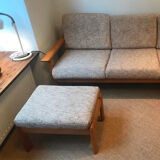 Relax armchair Scandinavian style chaise longue in wood and wool