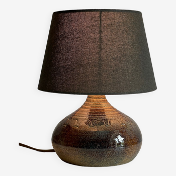 Vintage enamelled stoneware artisanal lamp