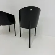 Postmodern set of 2 leather chairs  Italy, 1980