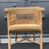 Vintage rattan gondola seat