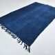 Contemporary Navy Blue Turkish Vintage Kilim Rug, 188x287Cm