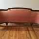 Louis XV pink velvet bed 140 x 190