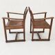 Serié de 6 fauteuils de salle á manger Brutalistes en chêne Mid-century