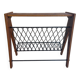 Scandinavian wood and steel magazine rack from the 60s
