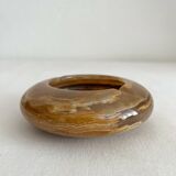 Vintage round alabaster or onyx ashtray