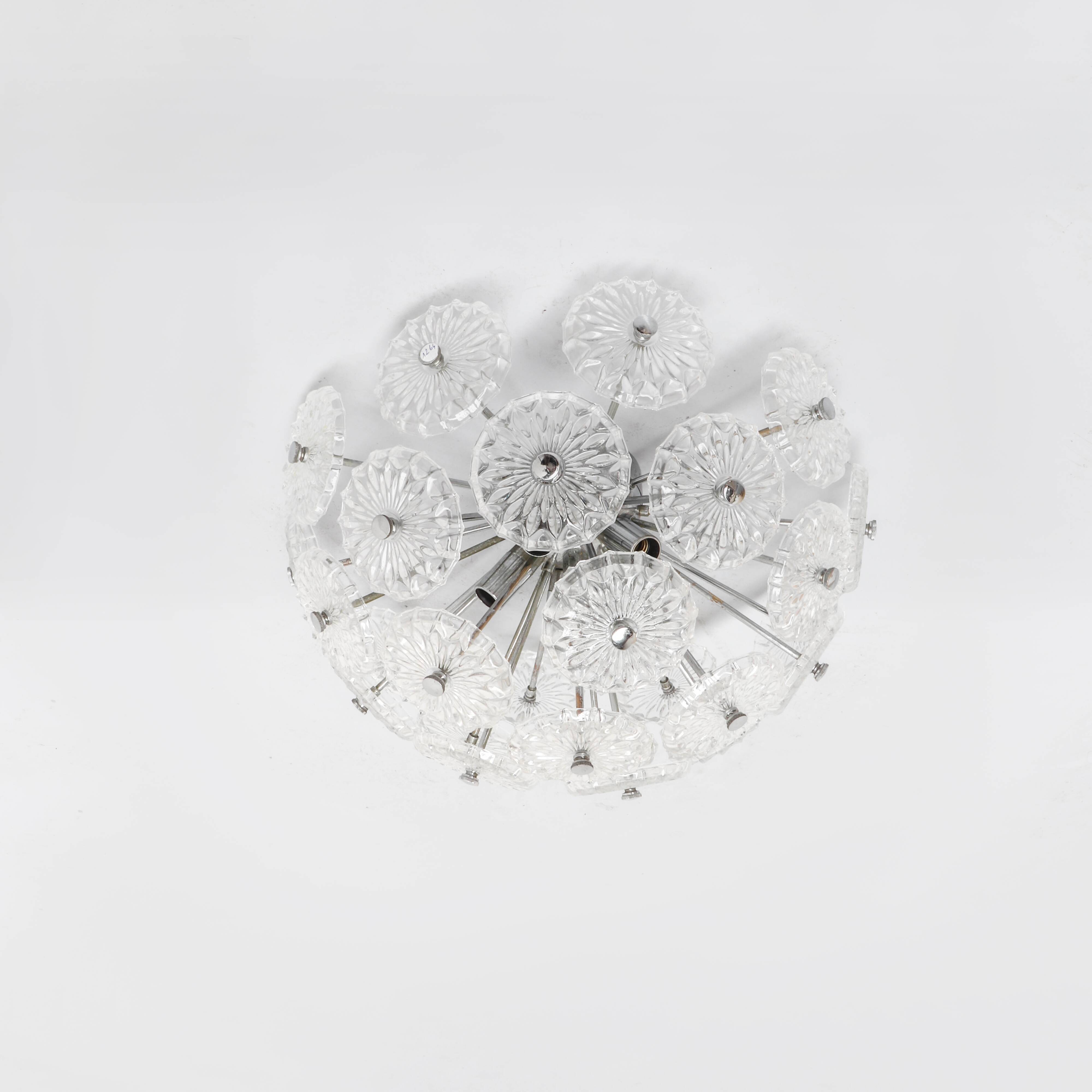 Vintage glass sputnik chandelier