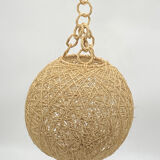 Pendant lamp / lampshade / ball lamp in vintage rattan, natural fibers
