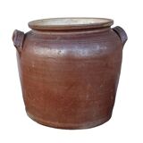 Pot à confit ancien français en grès à glaçure salée