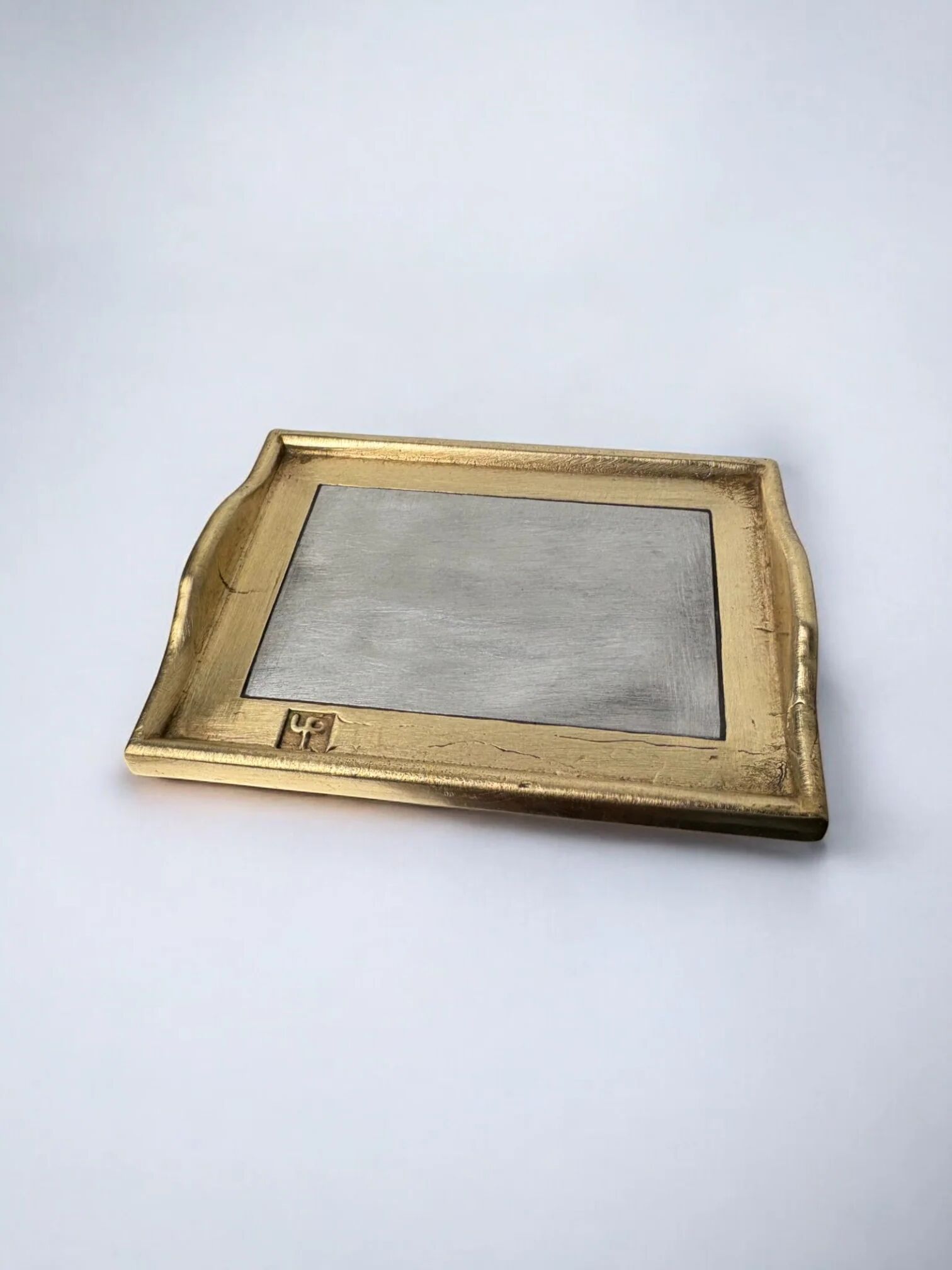 Brutalist pocket emptier by David Marshall, bronze and aluminium, Spain, 1980s