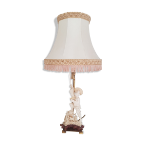 Lampe de table avec pêcheur - ivoire