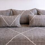 Moroccan pouffe with three cushions