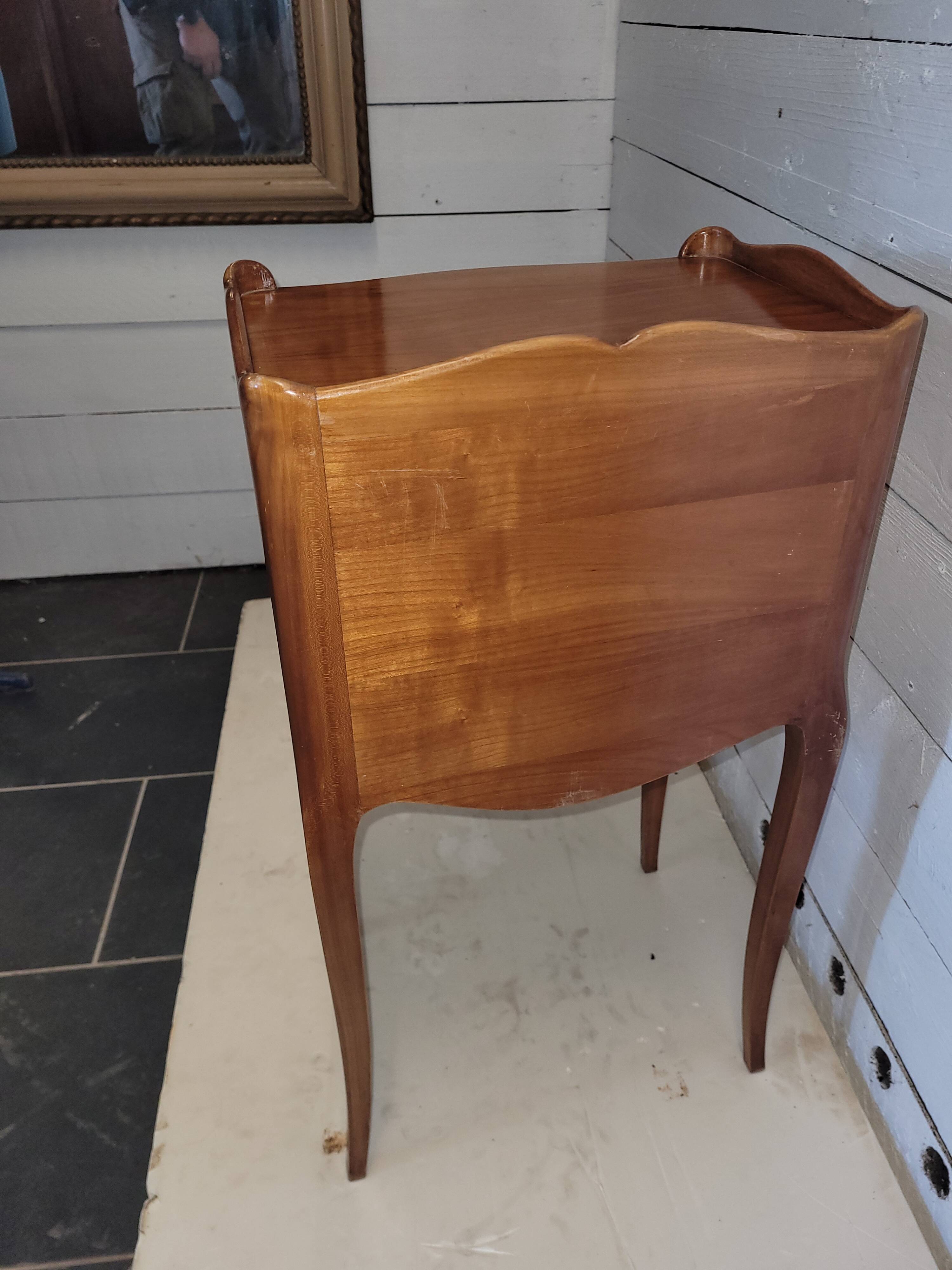 Louis XV style bedside table in cherry wood