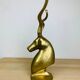 XXL vintage brass antelope head sculpture