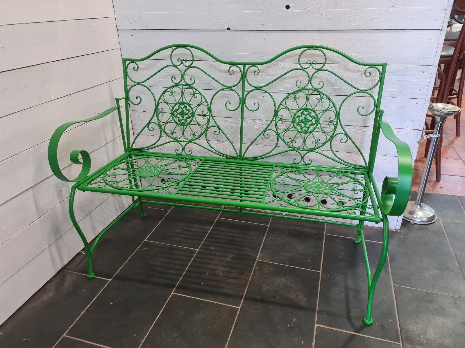Iron garden bench