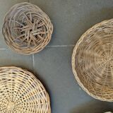 Wall composition of 7 wicker baskets