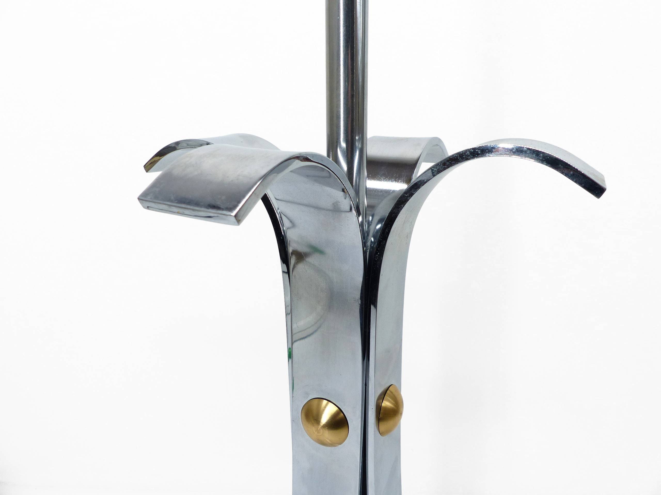 Space Age 1970 chrome steel four-legged lamp base