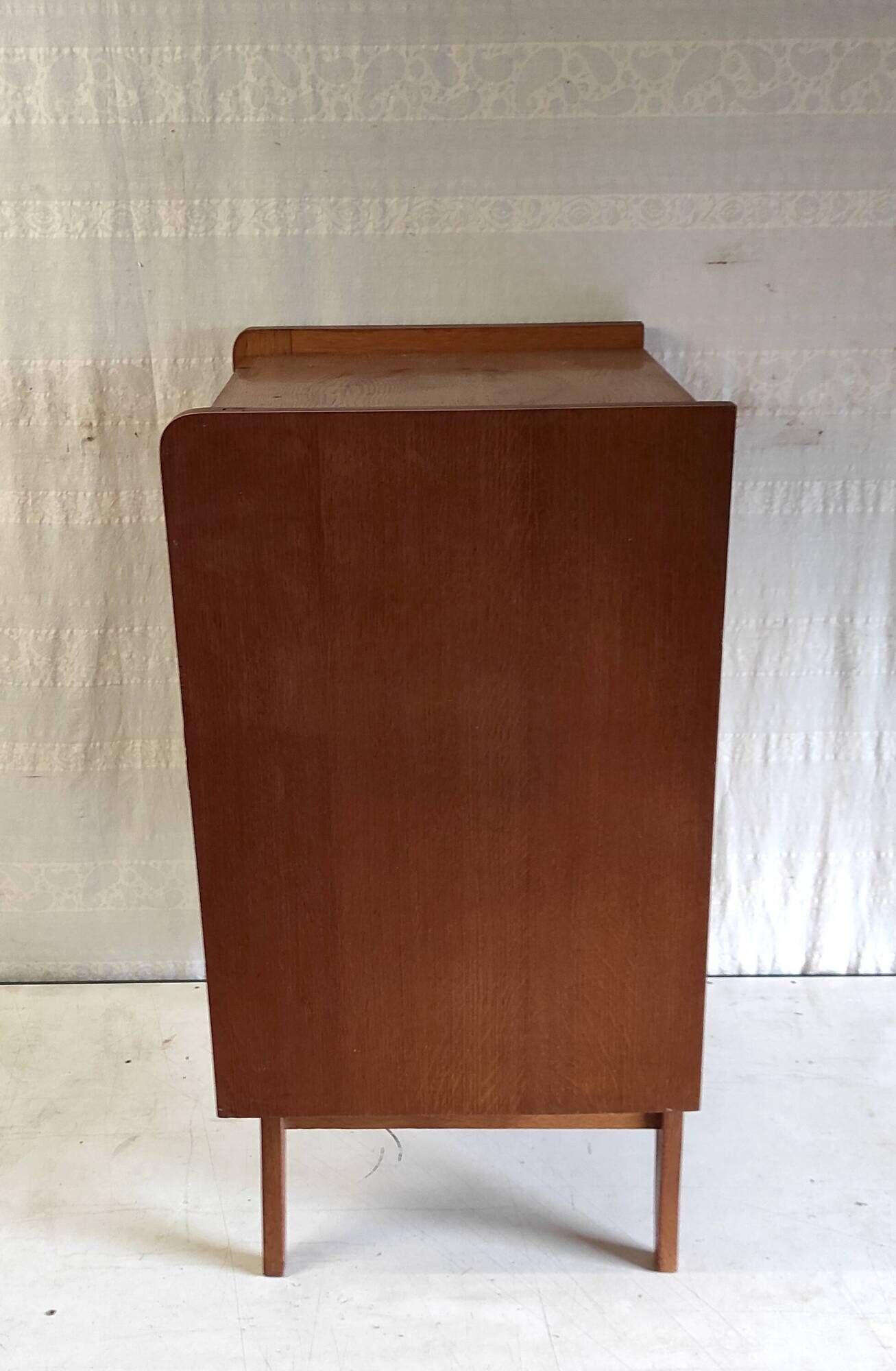 Chest of drawers with 3 drawers in solid wood and rattan decor - 1960s/70s