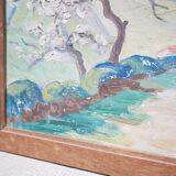 Old painting on panel signed M. Gay