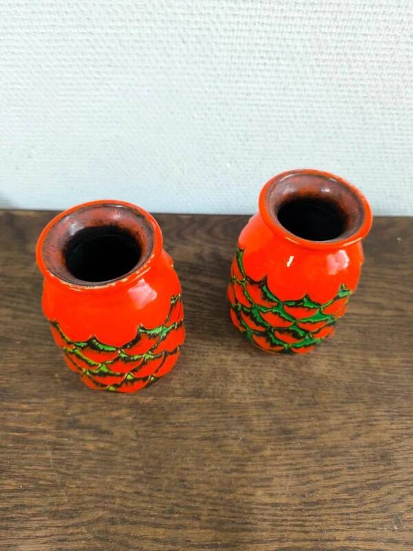 Lot de 2 vases jasba ananas orange
