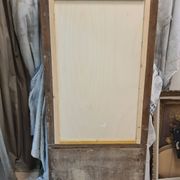 Golden trumeau mirror with restaurant slate, 19th century