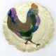 Ceramic plate with rooster decoration