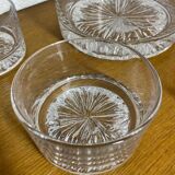 Crystal salad bowl and cups