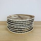 8 assiettes service poisson Sarreguemines vintage