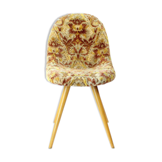 Midcentury Shell Chair By Miroslav Navratil In Original Velvet, Czechoslova