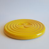 Vintage art deco duck yellow slip coaster