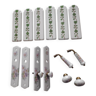 Poignées et plaques de propreté en porcelaine - Lot 6