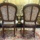 Pair of Louis XV style oak armchairs