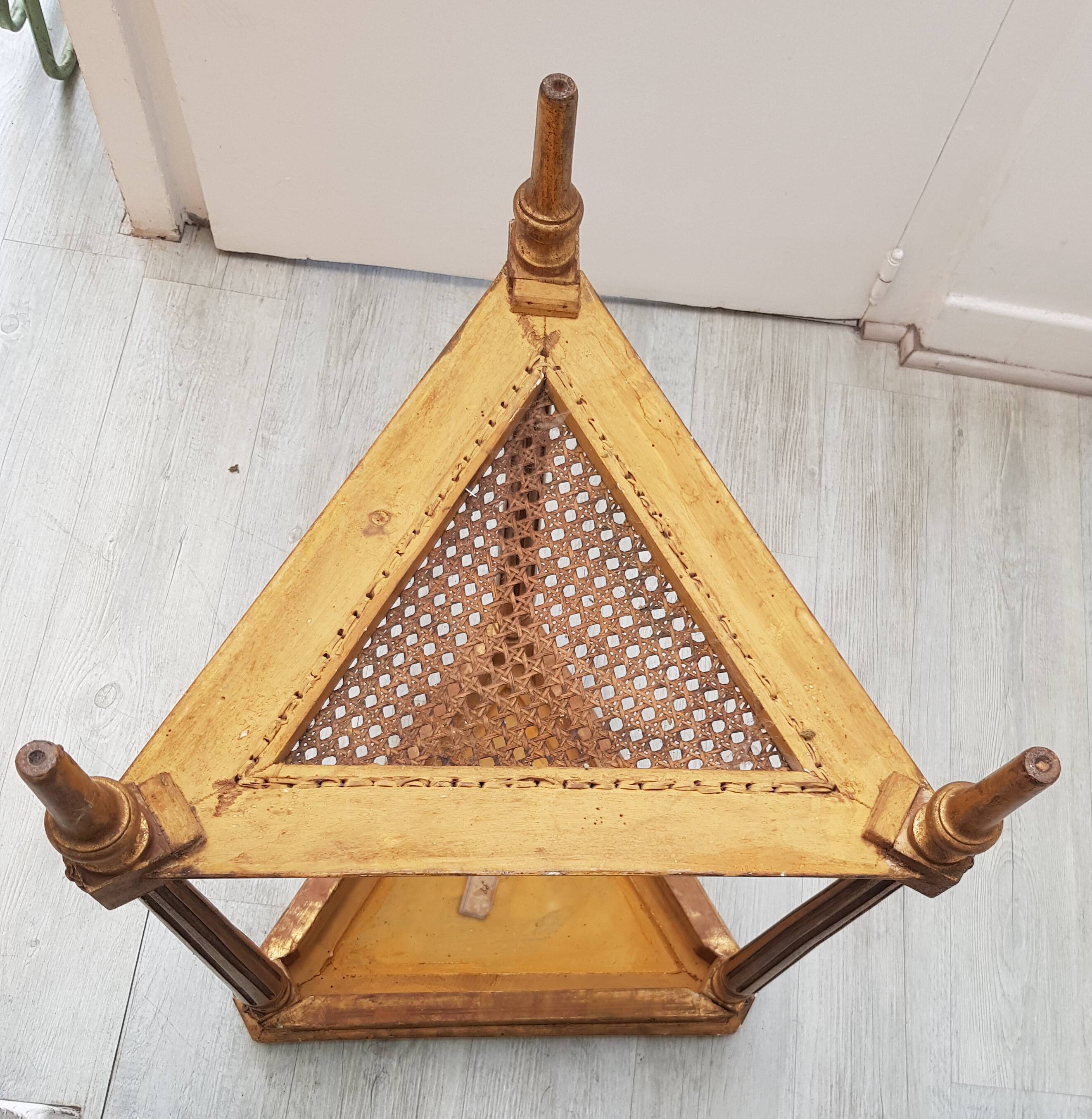 Napoleon 3 seater, gilded wood, marble cane