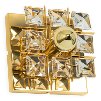 Golden Brass Wall Sconce in the Shape of a Flower by Palwa, Germany, 1970s