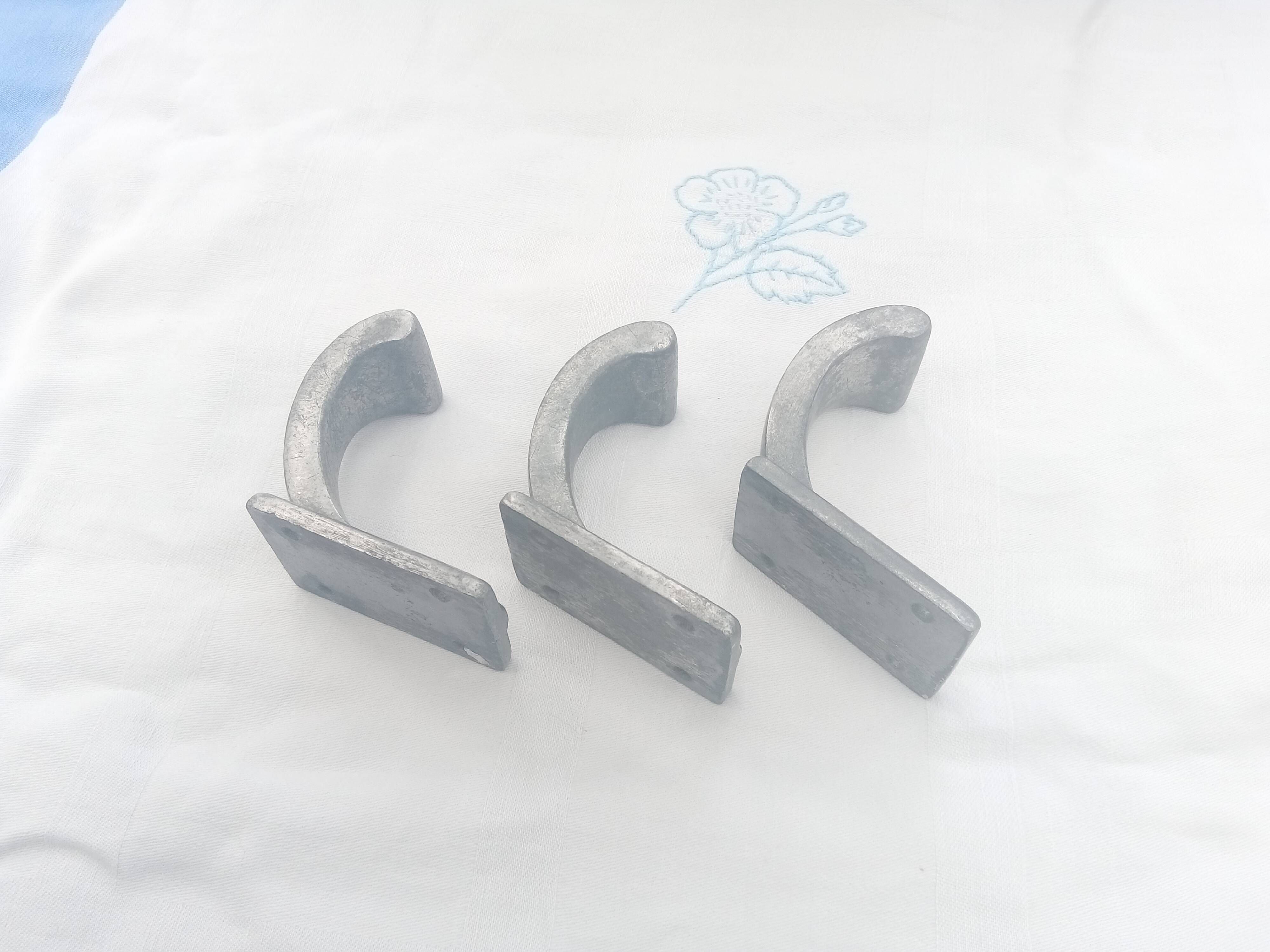 Set of 3 old coat hooks