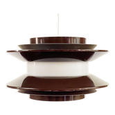 Pendant light "Trava" brown version by Carl Thore for Granhaga Metallindustri. Sweden 1970s.