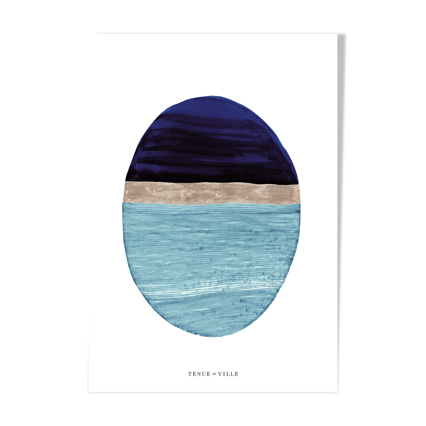 Totem deep purple illustration - 50 x 70 cm provided out of frame