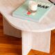 Oval coffee table in travertine