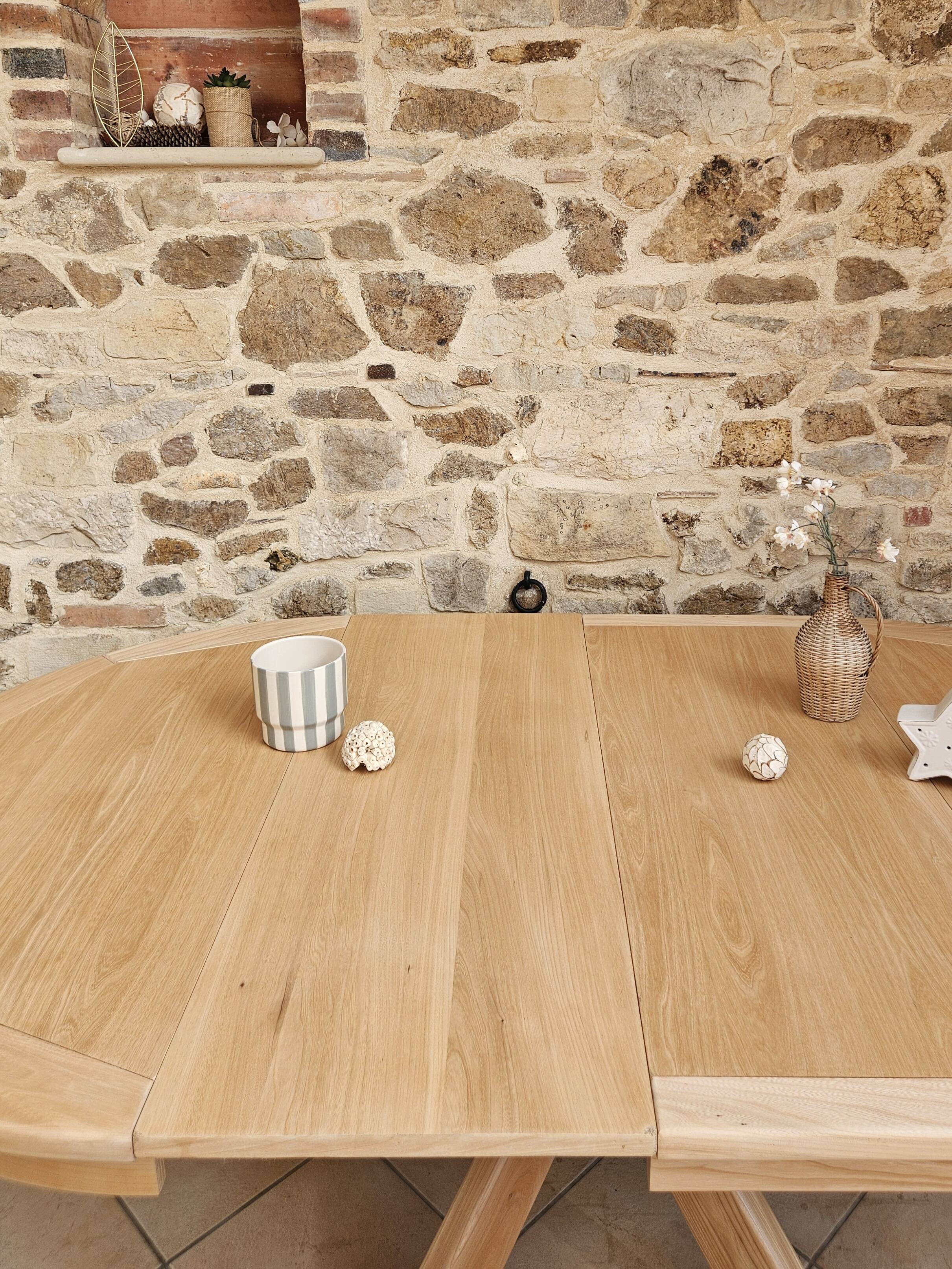 Table ronde orme style Pierre Chapo