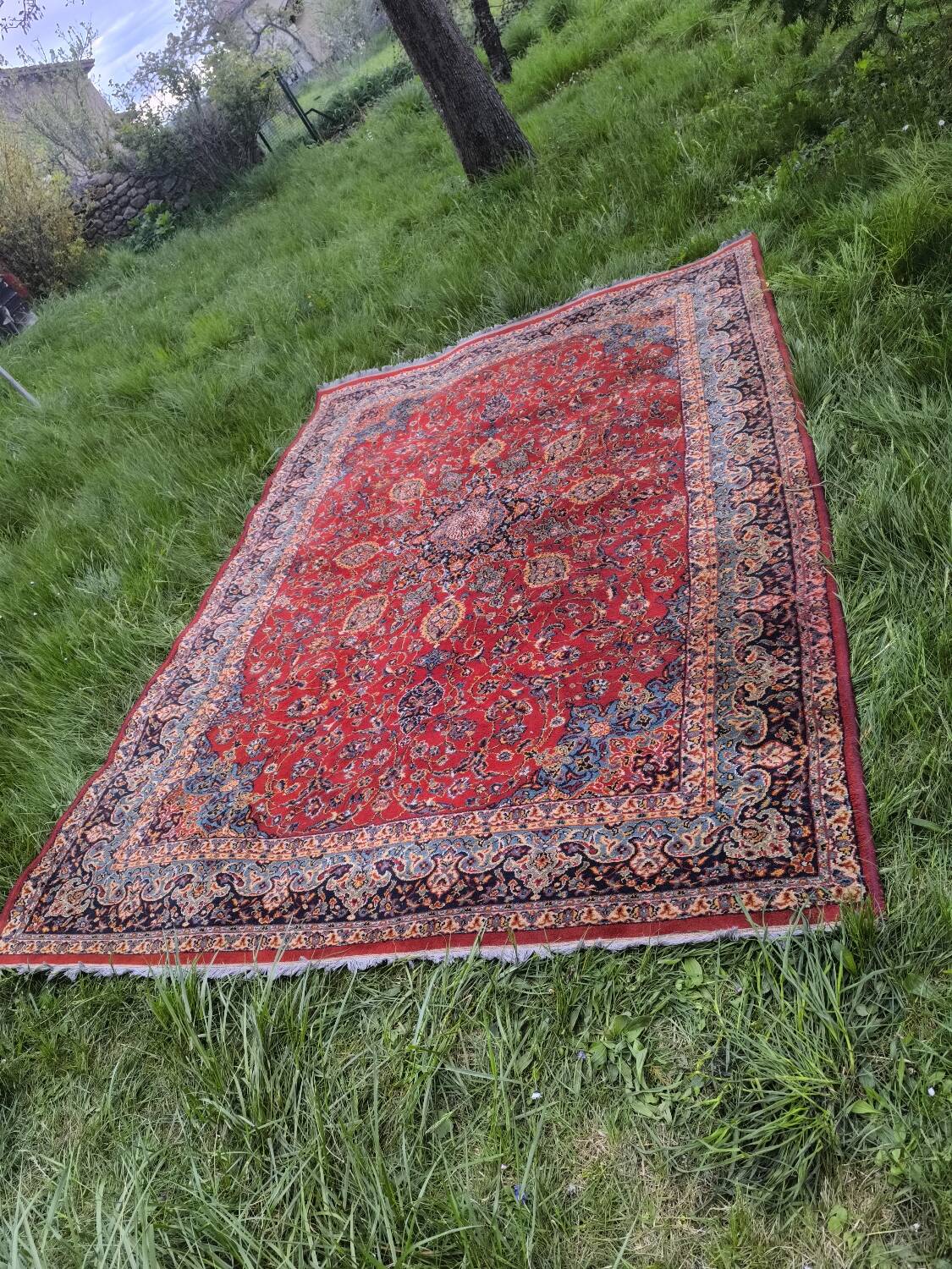 Persian rug 2m90x2m in wool from Lahore (Pakistan) 50s-60s