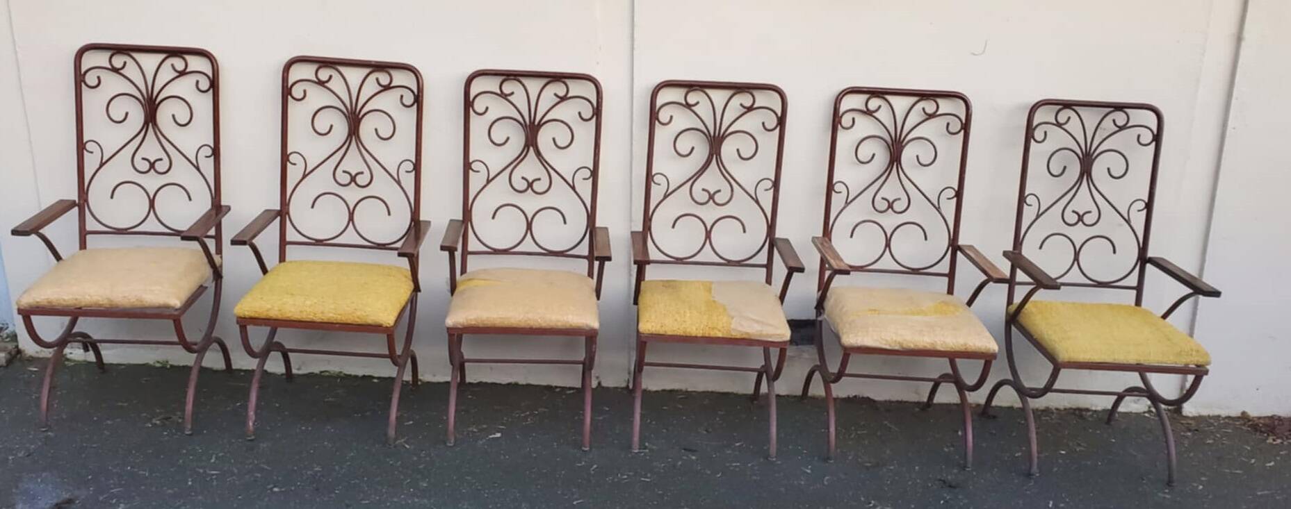 Set of 6 artistic ironwork armchairs by Raymons Menos d'Haiti