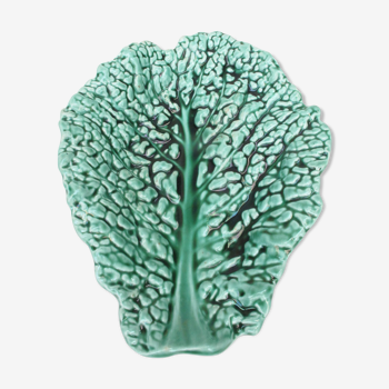 Ceramic dish Sarreguemines cabbage leaf