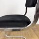 Chrome and black velvet sled chair from the 70s in Italy