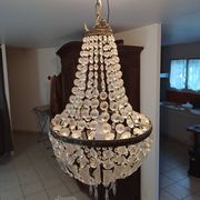Crystal and Brass Hot Air Balloon Tassel Chandelier