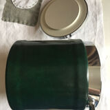 Ice bucket 1970 green leather