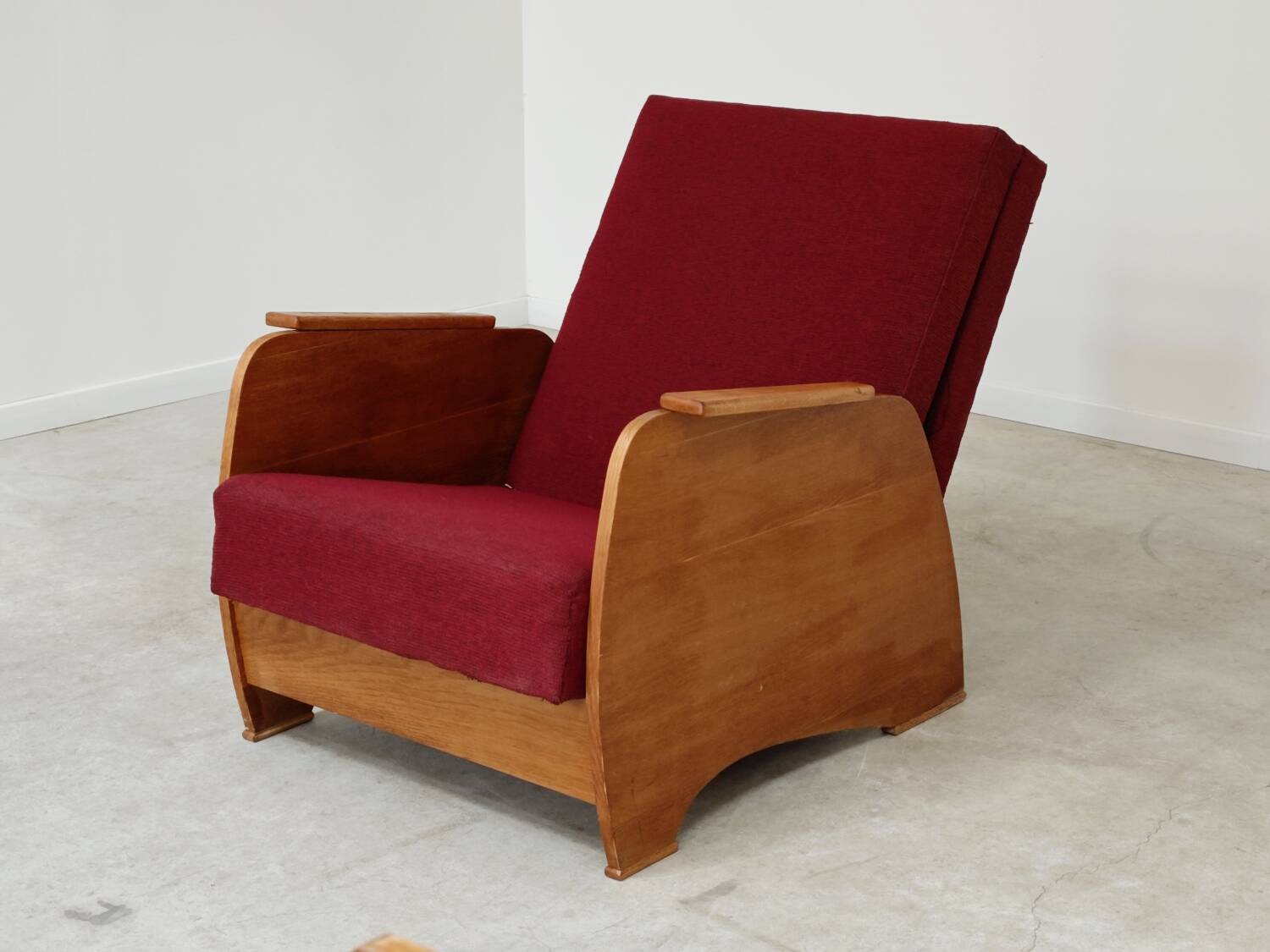 Art Deco Eastern European convertible daybed folding armchair 1960